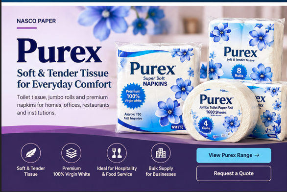 NASCO Purex paper product range